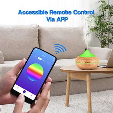 InnoGear 500ml Smart Wi-Fi Essential Oil Diffuser Vaporizer App Control Compatible with Alexa Google Home Aromatherapy Diffusers Cool Mist Humidifier with Timer 7 LED Lights Adjustable Mist