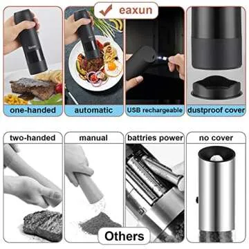 USB Rechargeable Electric Salt and Pepper Grinder