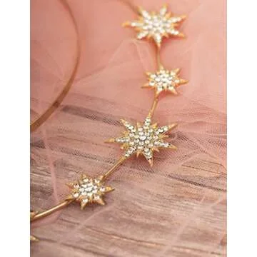 Zivyes Halo Crown Stars Goddess Headband with Earrings