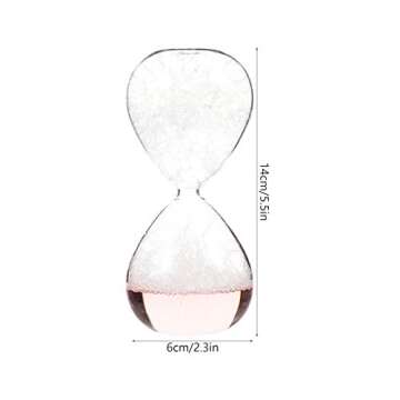 YARNOW Bubble Singing Hourglass Timer Dream Foam Crystal Hourglass Creative Glass Liquid Motion Timer Hourglass Birthday Gifts Table Decoration (Pink)
