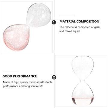 YARNOW Bubble Singing Hourglass Timer Dream Foam Crystal Hourglass Creative Glass Liquid Motion Timer Hourglass Birthday Gifts Table Decoration (Pink)