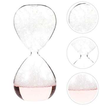 YARNOW Bubble Singing Hourglass Timer Dream Foam Crystal Hourglass Creative Glass Liquid Motion Timer Hourglass Birthday Gifts Table Decoration (Pink)