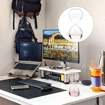 YARNOW Bubble Singing Hourglass Timer Dream Foam Crystal Hourglass Creative Glass Liquid Motion Timer Hourglass Birthday Gifts Table Decoration (Pink)