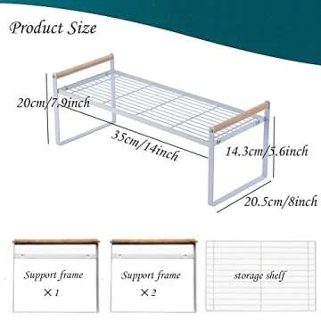 Gencuoir Stackable Wide Countertop Organizer, 13''×8.3''×7.9''Kitchen Bottle racks Organization an...