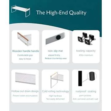 Gencuoir Stackable Wide Countertop Organizer, 13''×8.3''×7.9''Kitchen Bottle racks Organization and Storage, Spices Rack for Counter Shelf Cabinet Shelves Pantry Cupboard Under Sink