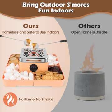 ARNVCS Indoor Smore Maker Electric, S'mores Maker Tabletop Indoor, Marshmallow Roaster Table Top wit...