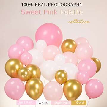 Pink and White Gold Grad Balloon garland arch kit 145pcs With Large Gold Star GRAD Letter balloons f...