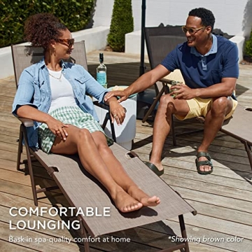 Best Choice Products Set of 2 Outdoor Patio Chaise Lounge Chair Adjustable Reclining Folding Pool Lounger for Poolside, Deck, Backyard w/Steel Frame, 250lb Weight Capacity - Navy