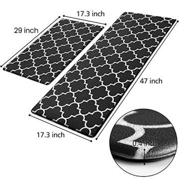 KMAT Kitchen Mat [2 PCS] Cushioned Anti-Fatigue Floor Mat, Waterproof Kitchen Mats and Rugs Heavy Du...