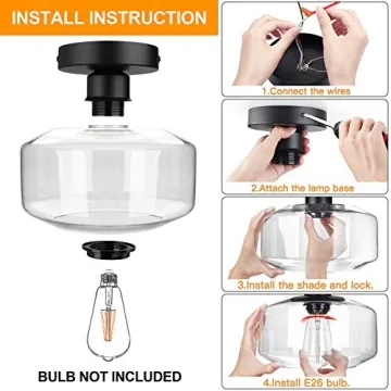 MAXvolador Industrial Ceiling Light - Vintage Glass Shade