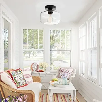 MAXvolador Industrial Ceiling Light - Vintage Glass Shade