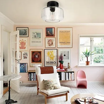 MAXvolador Industrial Ceiling Light - Vintage Glass Shade