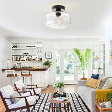 MAXvolador Industrial Ceiling Light - Vintage Glass Shade