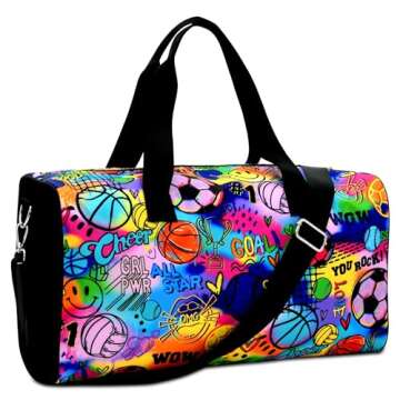 iscream + Corey Paige Designs 17.25" x 10" Duffle Bag with Sturdy Nylon Exterior for Sport and Trave...