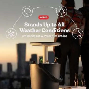 Keter Go Bar Portable Cooler with Pop Up Table for Outdoor Fun