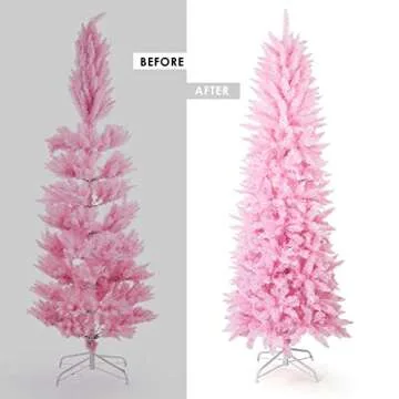 Stunning 6FT Pink Pencil Christmas Tree for Festive Charm