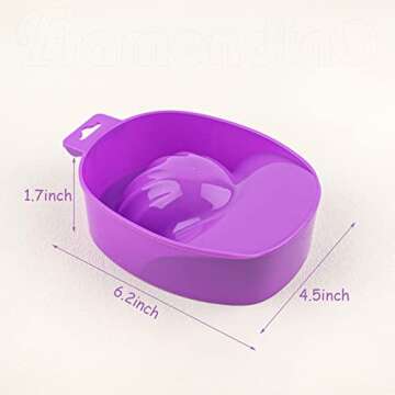 Framendino 2 Pack Purple Nail Art Soak Bowls for Salon