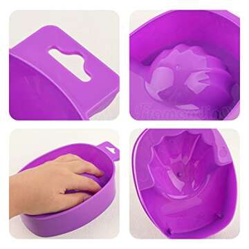 Framendino 2 Pack Purple Nail Art Soak Bowls for Salon