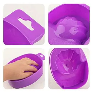 Framendino 2 Pack Purple Nail Art Soak Bowls for Salon