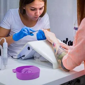 Framendino 2 Pack Purple Nail Art Soak Bowls for Salon