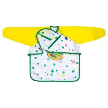 Crayola Art Smock for Toddlers, Small Waterproof Bib, Best Fit for Age 1 (12 Months), 1 x 7-1/5 x 8-1/10 in