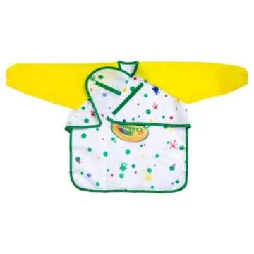 Crayola Art Smock for Toddlers, Small Waterproof Bib, Best Fit for Age 1 (12 Months), 1 x 7-1/5 x 8-1/10 in