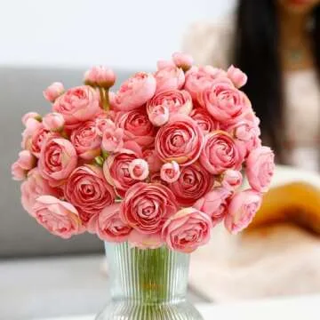 VIKINGS PANDA Ranunculus Artificial Flowers – 24 Pcs Bulk