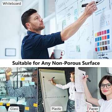 Fine Tip Dry Erase Markers - 24 Pack Black Whiteboard Erasable Markers Bulk for Kids Adults, Ideal for Classroom School Office Home Use on White Board, Non-Toxic Easy Clean