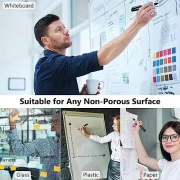 24 Pack Black Dry Erase Markers | Fine Tip & Non-Toxic Bulk Set