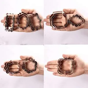 Plaque Frame Cookie Cutters Set -Different Frames Plaque and Tiles Cutter Molds for Making Fondant Cake Cookies Biscuit Fruit, Great for Wedding Mother's Day and Birthday Party Decorations (27 Pcs)