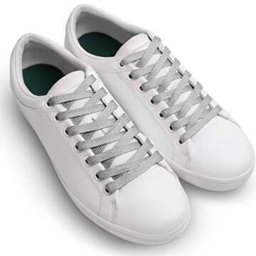 Stylish Flat Metallic Laces - Gold & Silver 54"