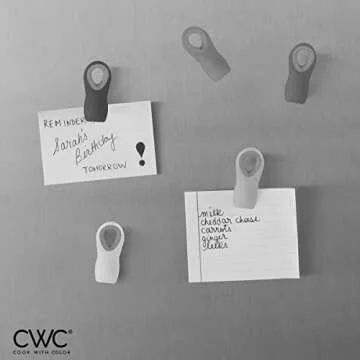 COOK WITH COLOR Bag Clips with Magnet - Chip Clips, Food Storage with Airtight Seal Grip for Bread, Snack and Food Bags (Grey Ombre, Pack of 10)