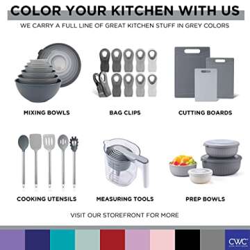 COOK WITH COLOR Bag Clips with Magnet - Chip Clips, Food Storage with Airtight Seal Grip for Bread, Snack and Food Bags (Grey Ombre, Pack of 10)