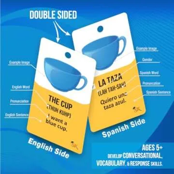 500+ English-Spanish Flash Cards for Adults and Kids 15+, 270 Spanish Verb Conjugation, Nouns, Adjectives, and Phrases to Learn Spanish for Adult Beginners