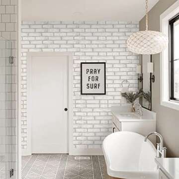 Timeet Brick Wallpaper Peel and Stick Faux Brick Textured Wallpaper for Accent Walls