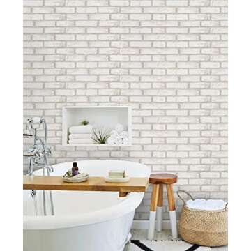 Timeet Peel and Stick Faux Brick Wallpaper for Easy Decor