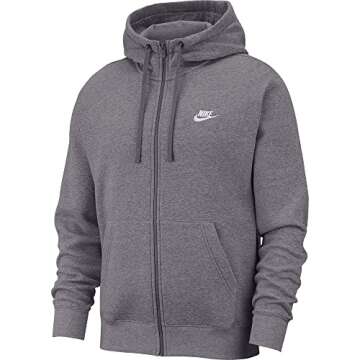 Nike Men's Sportswear Club Fleece Full Zip Hoodie - Charcoal Heather