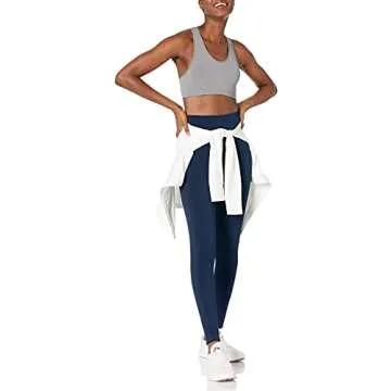 Amazon Essentials Women's Studio Sculpt Mid-Rise Full-Length Active Legging, Navy, Medium