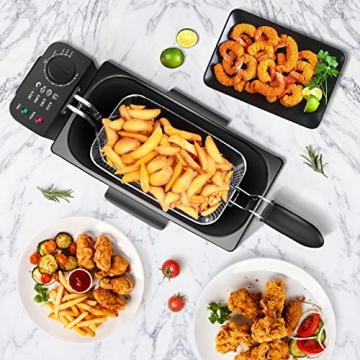 Aigostar Deep Fryer with Adjustable Temperature and Safety Features