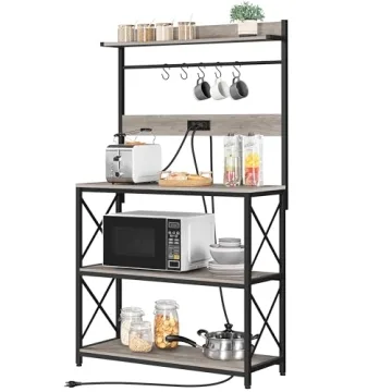 Yaheetech Kitchen Bakers Rack with Power Outlet
