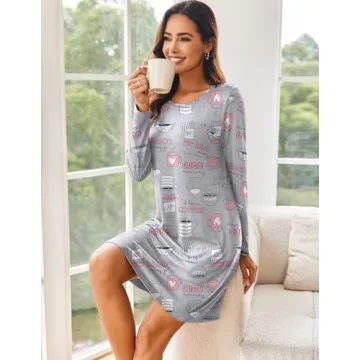 Ekouaer 2 Pack Sleepwear for Women Soft Comfy Nightgowns