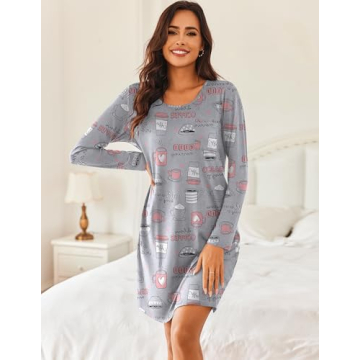 Ekouaer 2 Pack Sleepwear for Women Soft Comfy Nightgowns