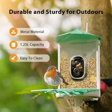 Birdkiss Smart Bird Feeder with Camera Solar, Auto Capture Bird Videos & Motion Detection, Bird Watc...