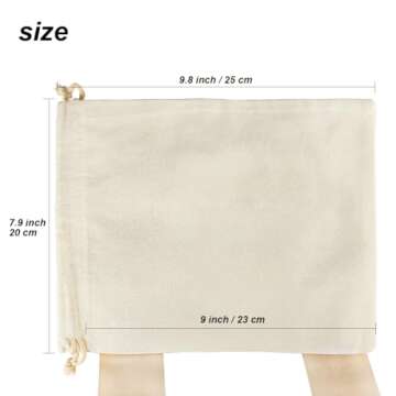 HRX Package 20pcs Muslin Bags 8x10 inches, Cotton Drawstring Bag Fabric Gift Pouches Sachet for Jewe...