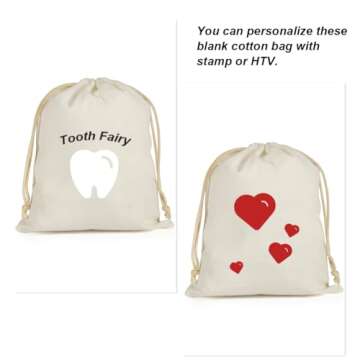 HRX Package 20pcs Muslin Bags 8x10 inches, Cotton Drawstring Bag Fabric Gift Pouches Sachet for Jewelry Party Favors Wrapping DIY