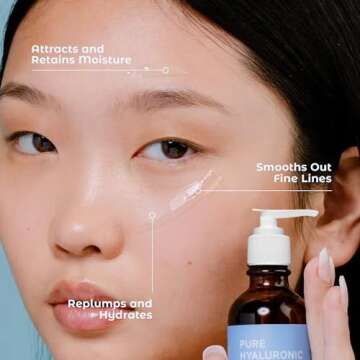 Hyaluronic Acid Serum for Skin 100% Pure-Anti-Aging Serum - Intense Hydration + Moisture, Non-greasy, Paraben-free Hyaluronic Acid for Your Face 8 oz