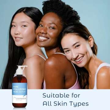 Hyaluronic Acid Serum for Skin 100% Pure-Anti-Aging Serum - Intense Hydration + Moisture, Non-greasy, Paraben-free Hyaluronic Acid for Your Face 8 oz