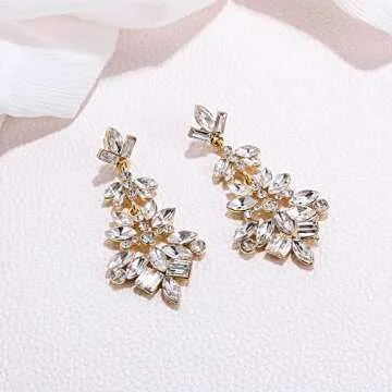 Elegant Art Deco Crystal Dangle Earrings for Women