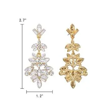 Elegant Art Deco Crystal Dangle Earrings for Women