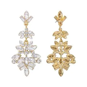 Elegant Art Deco Crystal Dangle Earrings for Women